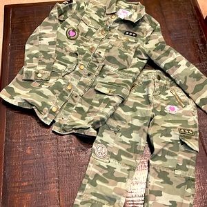 Camo cargo jacket and pants Justice 12/14